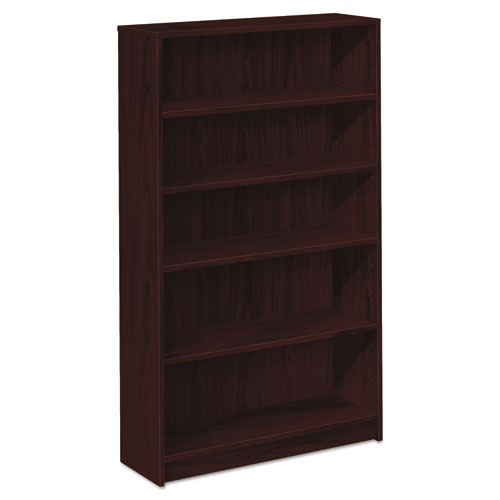 1870 Series Bookcase, Five-Shelf, 36w x 11.5d x 60.13h, Mahogany-(HON1875N)