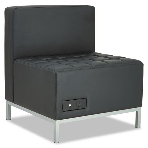 Alera QUB Series Powered Armless L Sectional, 26.38w x 26.38d x 30.5h, Black-(ALEQB8116P)