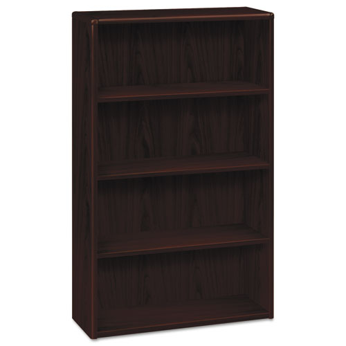 10700 Series Wood Bookcase, Four-Shelf, 36w x 13.13d x 57.13h, Mahogany-(HON10754NN)