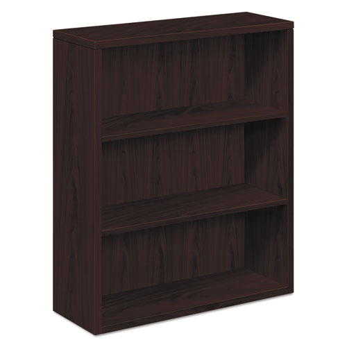 10500 Series Laminate Bookcase, Three-Shelf, 36w x 13.13d x 43.38h, Mahogany-(HON105533NN)