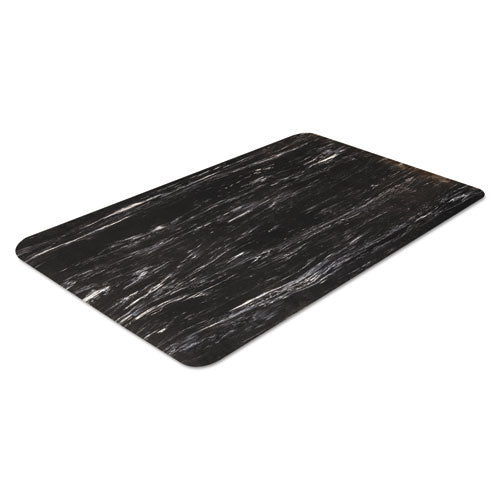 Cushion-Step Surface Mat, 24 x 36, Marbleized Rubber, Black-(CWNCU2436BK)