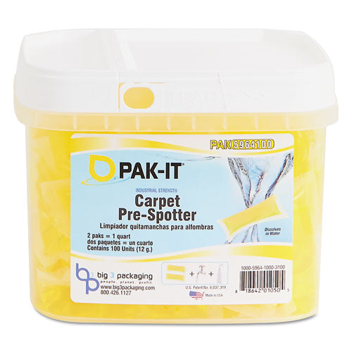 Carpet Pre-Spotter, Citrus Scent, 100 PAK-ITs/Tub, 4 Tubs/Carton-(BIG5964203400CT)