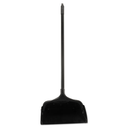 Lobby Pro Upright Dustpan with Wheels, 12.5w x 37h, Polypropylene with Vinyl Coat, Black-(RCP253100BK)