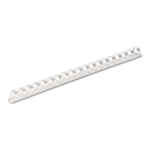 Plastic Comb Bindings, 1/2" Diameter, 90 Sheet Capacity, White, 100/Pack-(FEL52372)