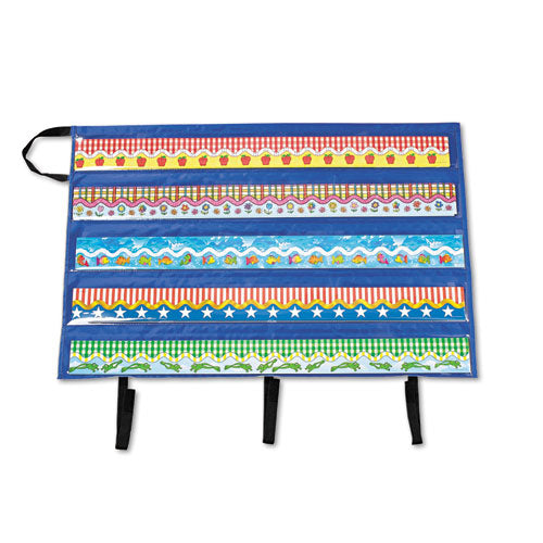 Border Storage Pocket Chart, Blue/Clear, 41" x 24.5"-(CDPCD5652)