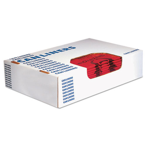 Healthcare Biohazard Printed Can Liners, 8-10 gal, 1.3 mil, 24" x 23", Red, 500/Carton-(HERA4823PR)