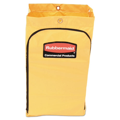 Zippered Vinyl Cleaning Cart Bag, 24 gal, , 17.25" x 30.5", Yellow-(RCP1966719)