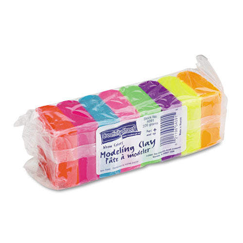 Modeling Clay Assortment, 27.5 g of Each Color, Assorted Neon, 220 g-(CKC4091)