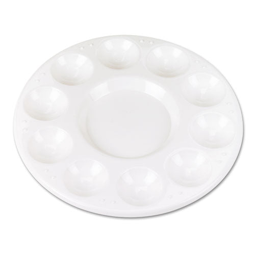 Round Plastic Paint Trays for Classroom, White, 10/Pack-(CKC5924)