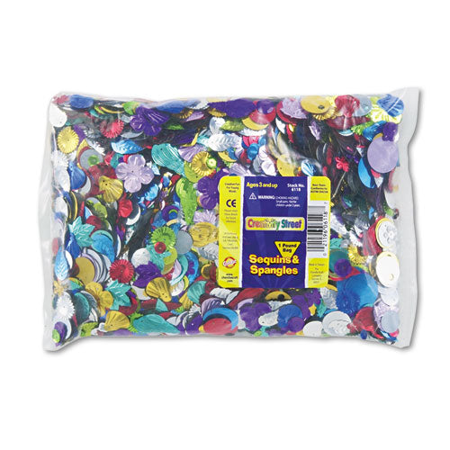 Sequins and Spangles Classroom Pack, Assorted Metallic Colors, 1 lb/Pack-(CKC6118)