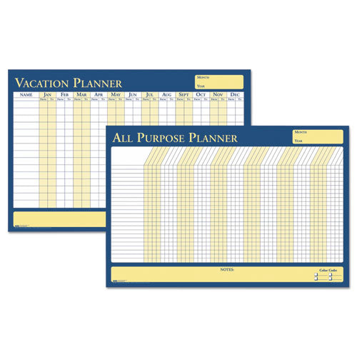 100% Recycled All-Purpose/Vacation Planner, 36 x 24, White/Blue/Yellow Surface-(HOD639)