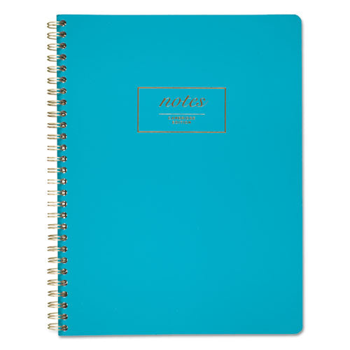 Jewel Tone Notebook, Gold Twin-Wire, 1-Subject, Wide/Legal Rule, Teal Cover, (80) 9.5 x 7.25 Sheets-(MEA49587)