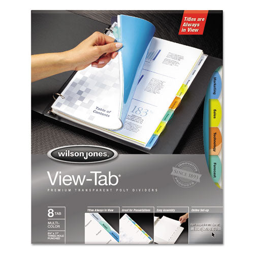 View-Tab Transparent Index Dividers, 8-Tab, 11 x 8.5, Assorted, 5 Sets-(WLJ55567)