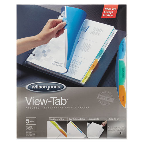 View-Tab Transparent Index Dividers, 5-Tab, 11 x 8.5, Assorted, 5 Sets-(WLJ55565)