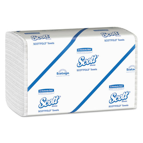 Pro Scottfold Towels, 1-Ply, 7.8 x 12.4, White, 175 Towels/Pack, 25 Packs/Carton-(KCC01960)