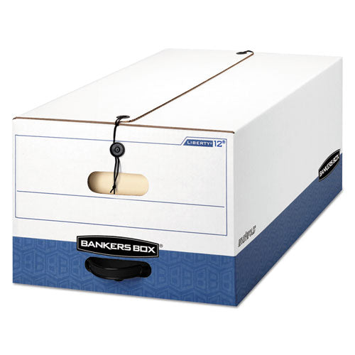 LIBERTY Heavy-Duty Strength Storage Boxes, Legal Files, 15.25" x 24.13" x 10.75", White/Blue, 4/Carton-(FEL0001203)