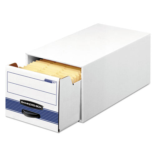 STOR/DRAWER STEEL PLUS Extra Space-Savings Storage Drawers, Letter Files, 10.5" x 25.25" x 6.5", White/Blue, 12/Carton-(FEL00306)