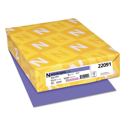 Color Cardstock, 65 lb Cover Weight, 8.5 x 11, Venus Violet, 250/Pack-(WAU22091)