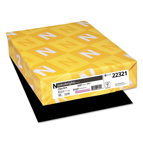 Color Paper, 24 lb Bond Weight, 8.5 x 11, Eclipse Black, 500/Ream-(WAU22321)