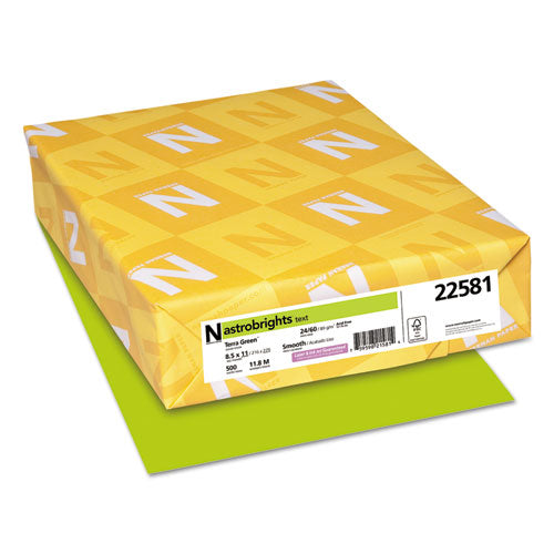 Color Paper, 24 lb Bond Weight, 8.5 x 11, Terra Green, 500/Ream-(WAU22581)