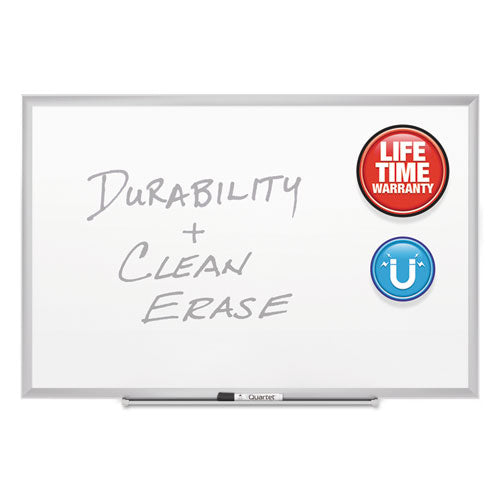 Classic Series Porcelain Magnetic Dry Erase Board, 96 x 48, White Surface, Silver Aluminum Frame-(QRT2548)