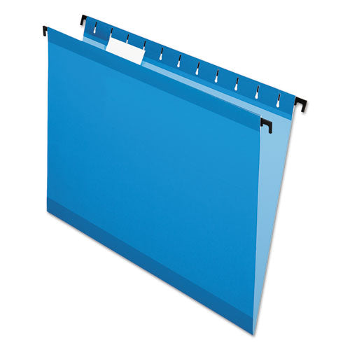 SureHook Hanging Folders, Letter Size, 1/5-Cut Tabs, Blue, 20/Box-(PFX615215BLU)