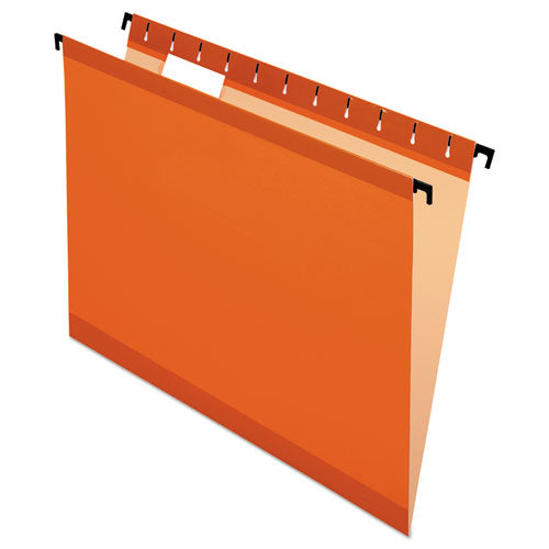 SureHook Hanging Folders, Letter Size, 1/5-Cut Tabs, Orange, 20/Box-(PFX615215ORA)