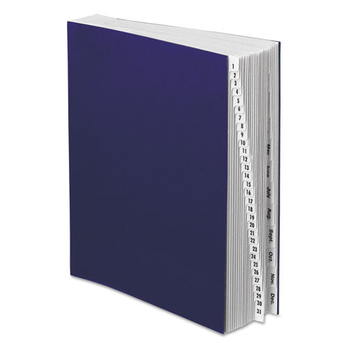 Expanding Desk File, 42 Dividers, Month/Date Index, Letter Size, Dark Blue Cover-(PFXDDF5OX)