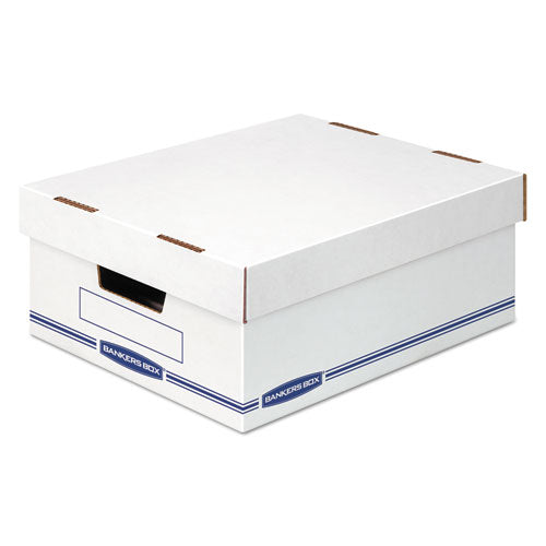 Organizer Storage Boxes, Large, 12.75" x 16.5" x 6.5", White/Blue, 12/Carton-(FEL4662301)