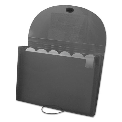 Expanding Files, 1.63" Expansion, 7 Sections, Cord/Hook Closure, 1/6-Cut Tabs, Letter Size, Smoke-(CLI48301)