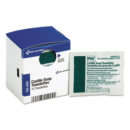 SmartCompliance Castile Soap Towelettes, 10/Box-(FAOFAE4004)