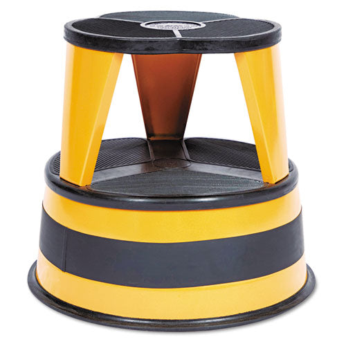 Kik-Step Steel Step Stool, 2-Step, 350 lb Capacity, 16" Diameter x 14.25"h, Orange-(CRA100130)