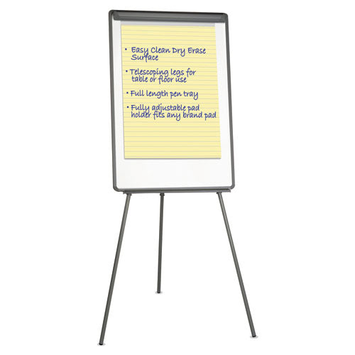 Dry Erase Board with Tripod Easel, 29 x 41, White Surface, Black Frame-(UNV43032)