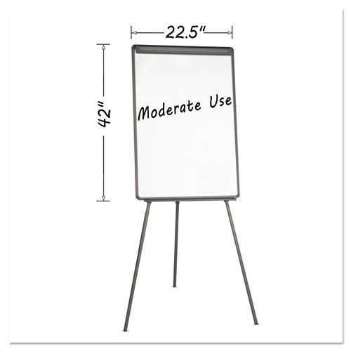 Basic Tripod Melamine Presentation Easel, 22.5 x 42, White/Black-(BVCEA2300045)