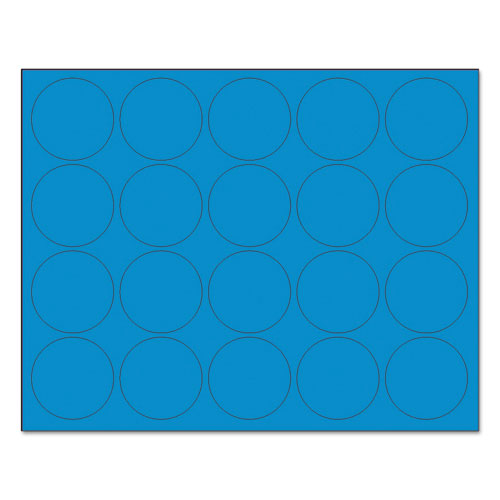 Interchangeable Magnetic Board Accessories, Circles, 0.75" Diameter, Blue, 20/Pack-(BVCFM1601)