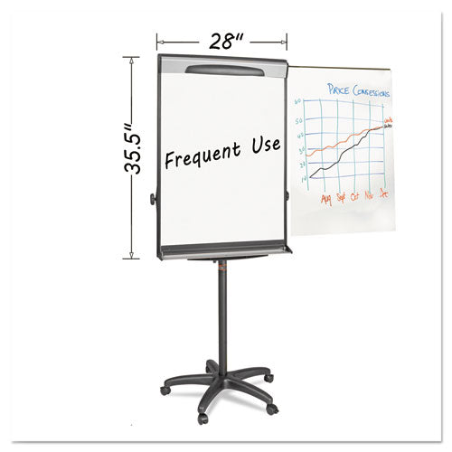 Tripod Extension Bar Magnetic Dry-Erase Easel, 69" to 78" High, Black/Silver-(BVCEA48062119)