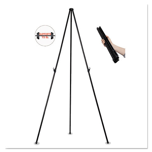 Instant Easel, 61.5" High, Black, Steel, Heavy-Duty-(BVCFLX10201MV)