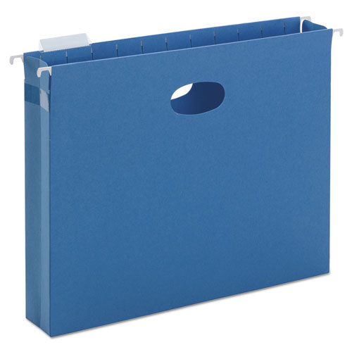 Hanging Pockets with Full-Height Gusset, 1 Section, 2" Capacity, Letter Size, 1/5-Cut Tabs, Sky Blue, 25/Box-(SMD64250)