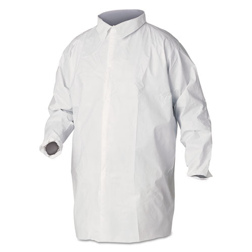 A40 Liquid and Particle Protection Lab Coats, Large, White, 30/Carton-(KCC44443)