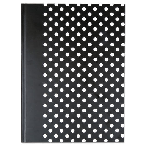 Casebound Hardcover Notebook, 1-Subject, Wide/Legal Rule, Black/White Cover, (150) 10.25 x 7.63 Sheets-(UNV66350)