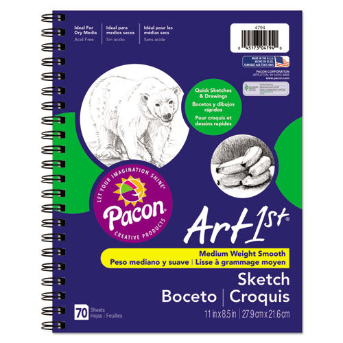 Art1st Sketch Diary, 60 lb Text Paper Stock, Blue Cover, (70) 11 x 8.5 Sheets-(PAC4794)