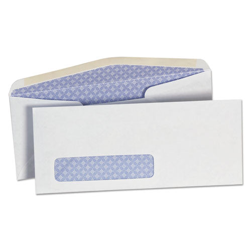 Open-Side Security Tint Business Envelope, 1 Window, #10, Commercial Flap, Gummed Closure, 4.13 x 9.5, White, 500/Box-(UNV35203)