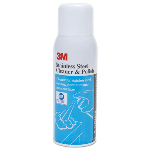 Stainless Steel Cleaner and Polish, Lime Scent, 10 oz Aerosol Spray-(MMM59158)