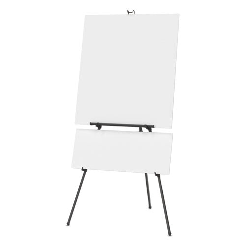 Aluminum Heavy-Duty Display Easel, 38" to 66" High, Aluminum, Black-(QRT56E)