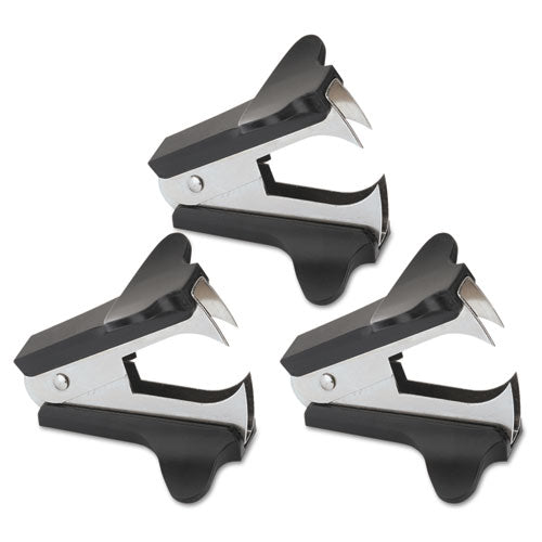 Jaw Style Staple Remover, Black, 3/Pack-(UNV00700VP)