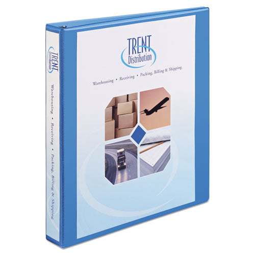 Heavy-Duty Non Stick View Binder with DuraHinge and Slant Rings, 3 Rings, 1" Capacity, 11 x 8.5, Light Blue, (5301)-(AVE05301)