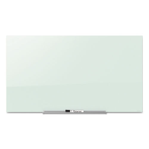 InvisaMount Magnetic Glass Marker Board, 74 x 42, White Surface-(QRTG7442IMW)