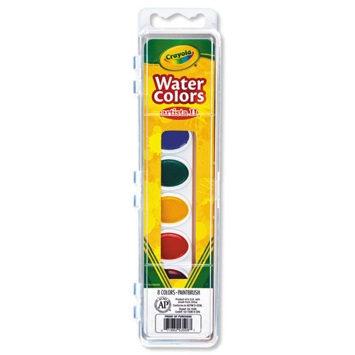 Artista II 8-Color Watercolor Set, 8 Assorted Colors, Palette Tray-(CYO531508)