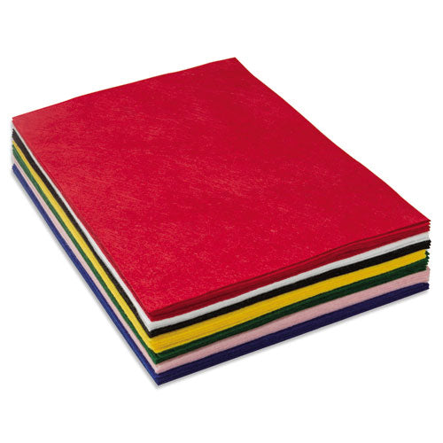 One Pound Felt Sheet Pack, Rectangular, 9 x 12, Assorted Colors, 30/Pack-(CKC3904)