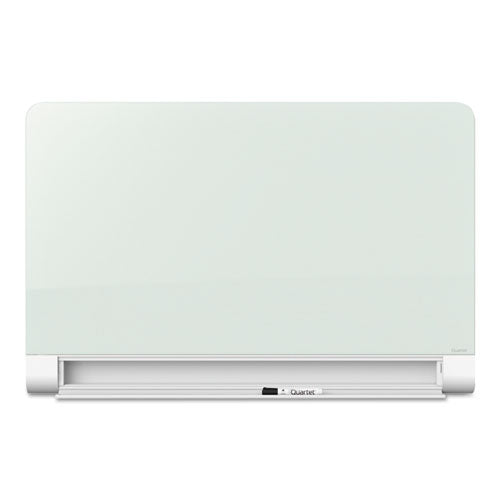 Horizon Magnetic Glass Marker Board with Hidden Tray, 74 x 42, White Surface-(QRTG7442HT)